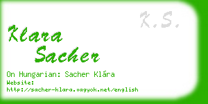 klara sacher business card